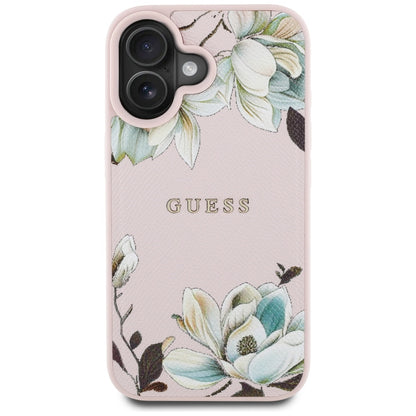 MagSafe cover til Apple iPhone 16, Guess, Grained Flowers, Pink