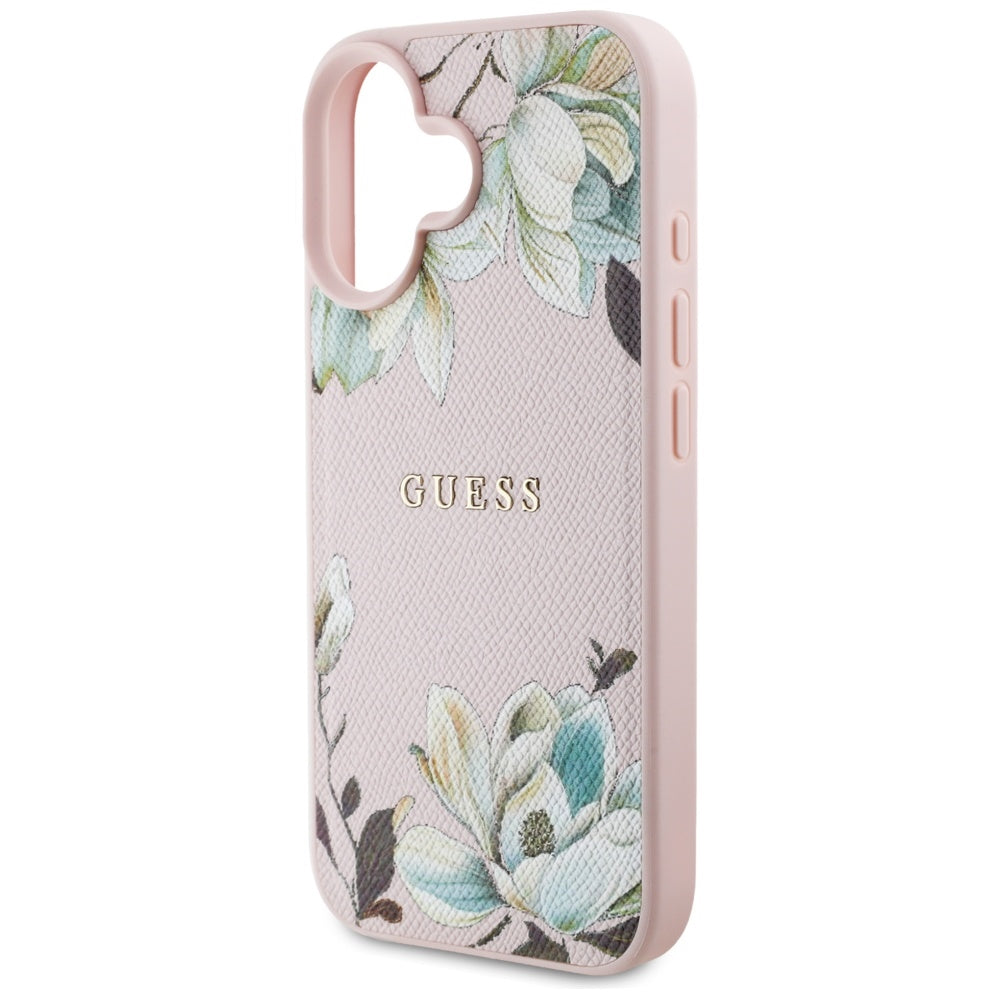 MagSafe cover til Apple iPhone 16, Guess, Grained Flowers, Pink