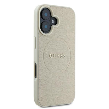 MagSafe cover til Apple iPhone 16, Guess, Grained Gold Ring, Beige