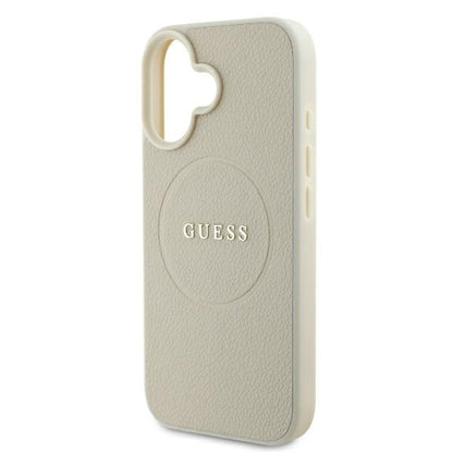 MagSafe cover til Apple iPhone 16, Guess, Grained Gold Ring, Beige