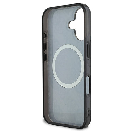 MagSafe cover til Apple iPhone 16, Guess, IML 4G Peony, Sort GUHMP16SH4PYEEK
