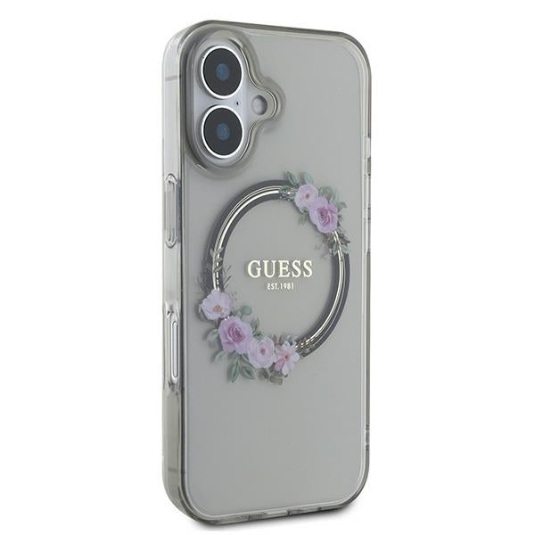MagSafe cover til Apple iPhone 16, Guess, IML Flowers Wreath, Sort