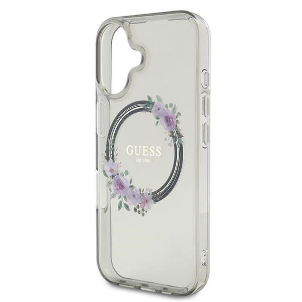 MagSafe cover til Apple iPhone 16, Guess, IML Flowers Wreath, Sort
