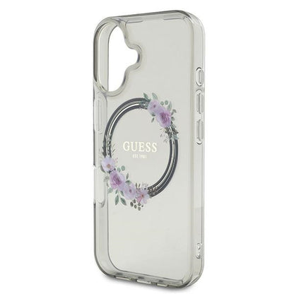 MagSafe cover til Apple iPhone 16, Guess, IML Flowers Wreath, Sort