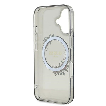 MagSafe cover til Apple iPhone 16, Guess, IML Flowers Wreath, Sort