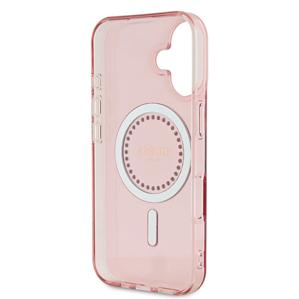 MagSafe cover til Apple iPhone 16, Guess, IML Rhinestones Ring, Pink GUHMP16SPFTDTEP