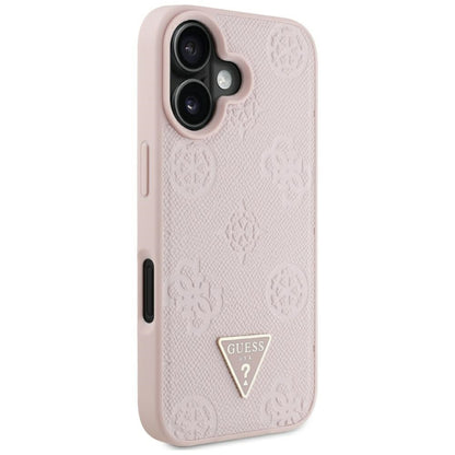 MagSafe cover til Apple iPhone 16, Guess, Peony Grained Hot Stamp Triangle, Pink