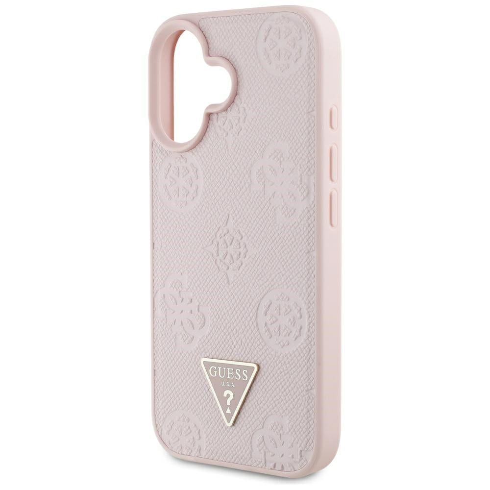 MagSafe cover til Apple iPhone 16, Guess, Peony Grained Hot Stamp Triangle, Pink