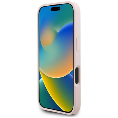 MagSafe cover til Apple iPhone 16, Guess, Peony Grained Hot Stamp Triangle, Pink