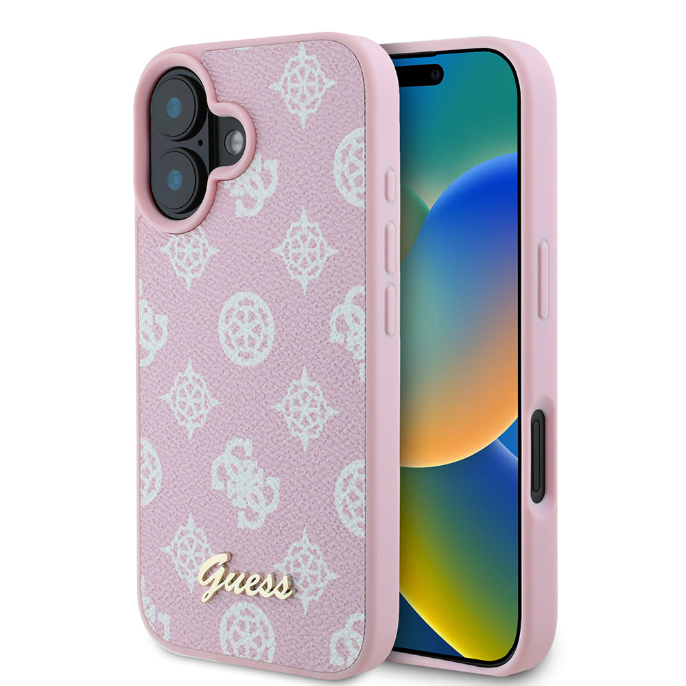MagSafe cover til Apple iPhone 16, Guess, Peony Script, Pink