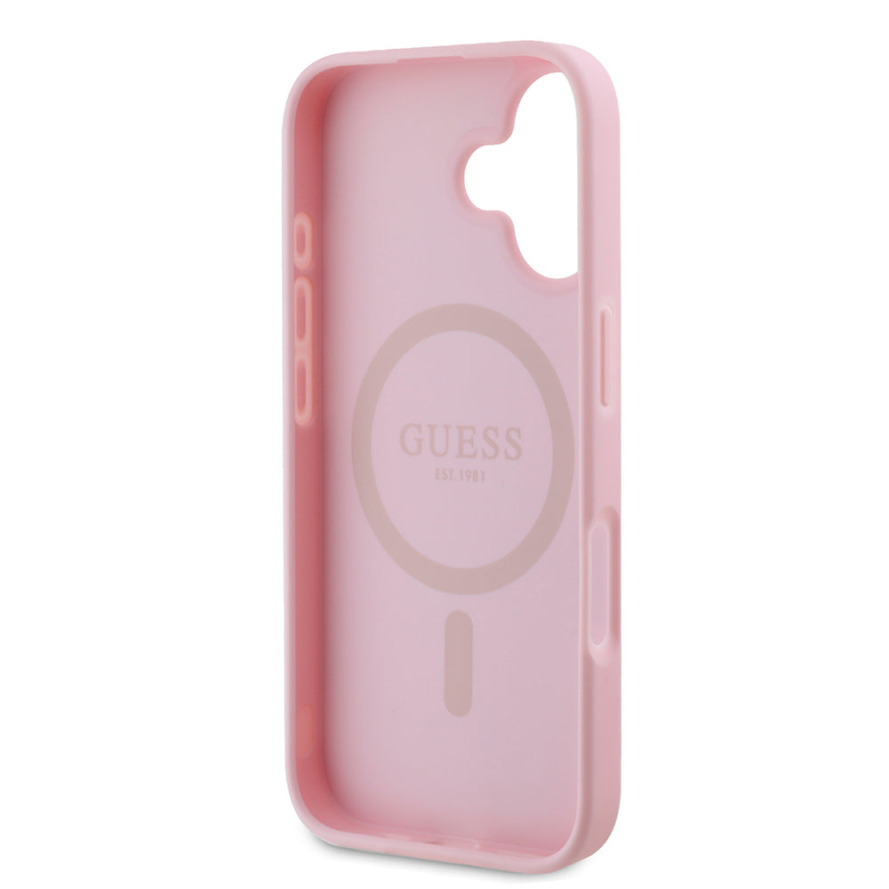 MagSafe cover til Apple iPhone 16, Guess, Peony Script, Pink