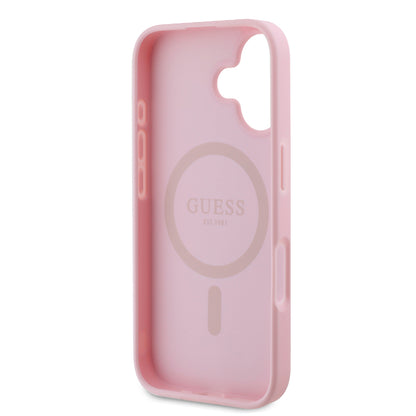 MagSafe cover til Apple iPhone 16, Guess, Peony Script, Pink
