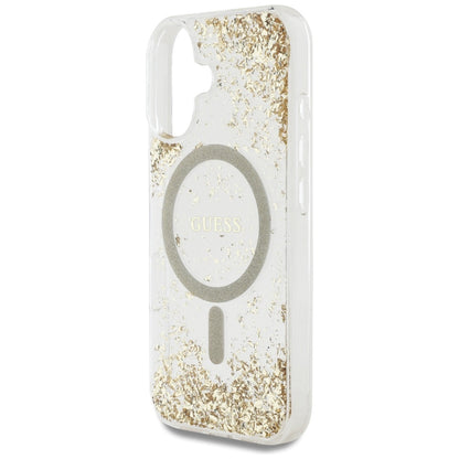 MagSafe cover til Apple iPhone 16, Guess, Resin Bottom Glitter, Gylden