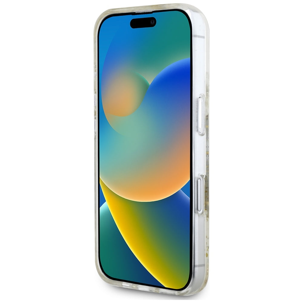 MagSafe cover til Apple iPhone 16, Guess, Resin Flowers and Glitter, Beige