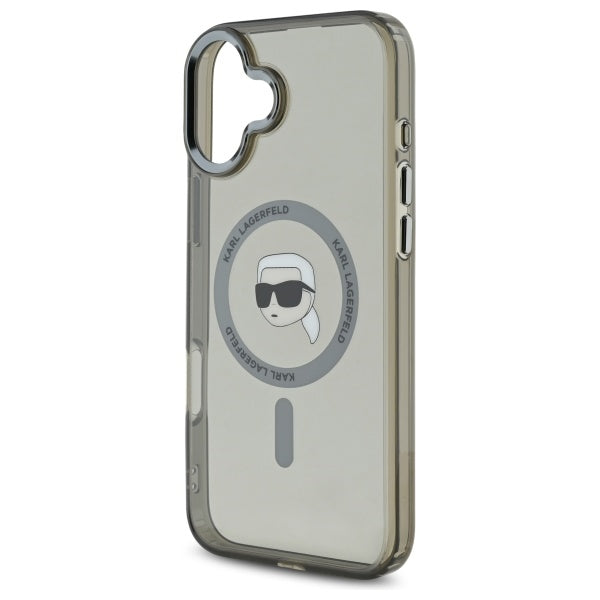 MagSafe cover til Apple iPhone 16, Karl Lagerfeld, IML Metal Karl's Head, Sort