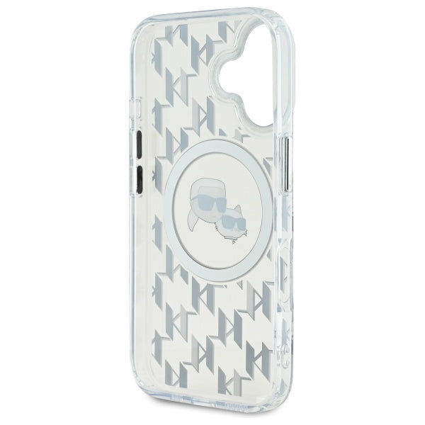 MagSafe cover til Apple iPhone 16, Karl Lagerfeld, IML Monogram Karl & Choupette's Heads, Transparent