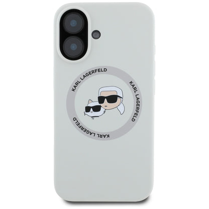 MagSafe cover til Apple iPhone 16, Karl Lagerfeld, Silicone Karl & Choupette's Heads, Beige