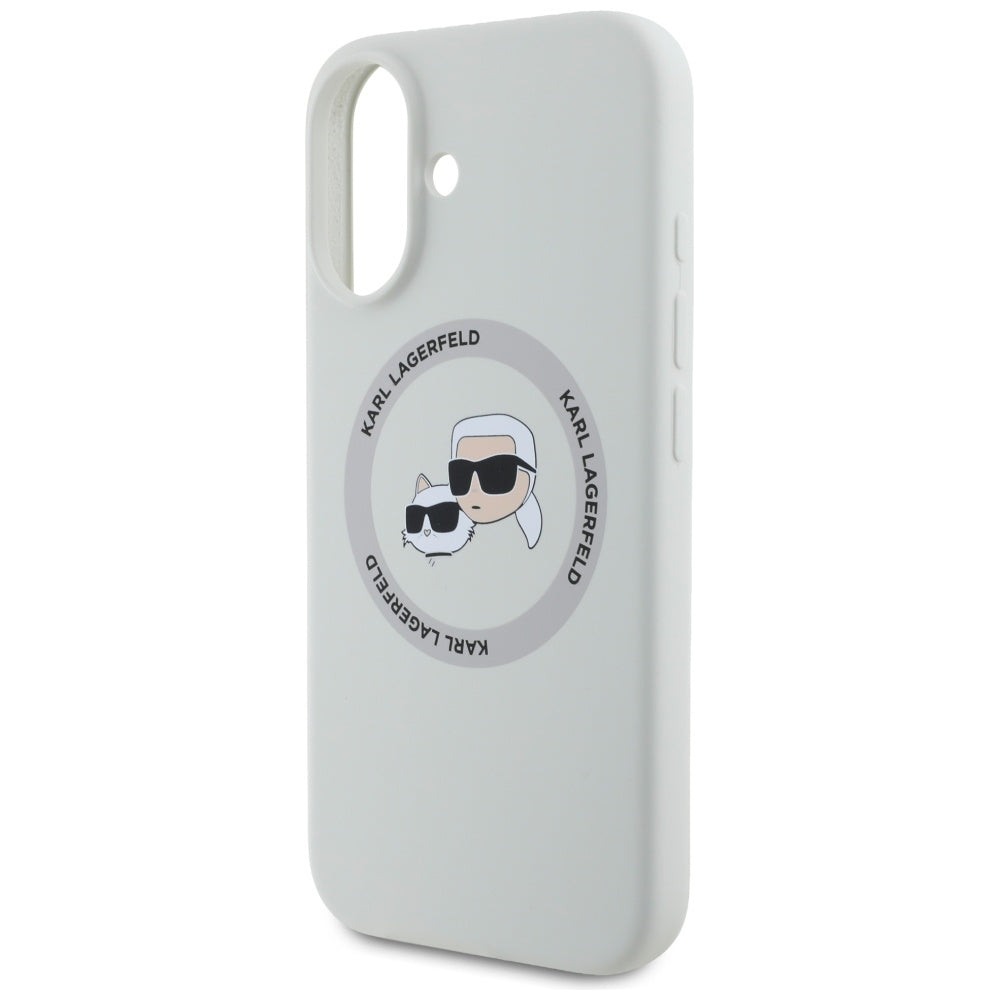 MagSafe cover til Apple iPhone 16, Karl Lagerfeld, Silicone Karl & Choupette's Heads, Beige