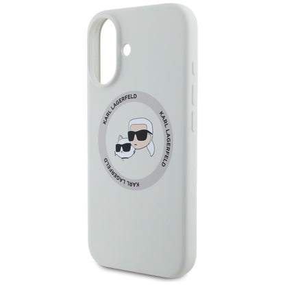 MagSafe cover til Apple iPhone 16, Karl Lagerfeld, Silicone Karl & Choupette's Heads, Beige