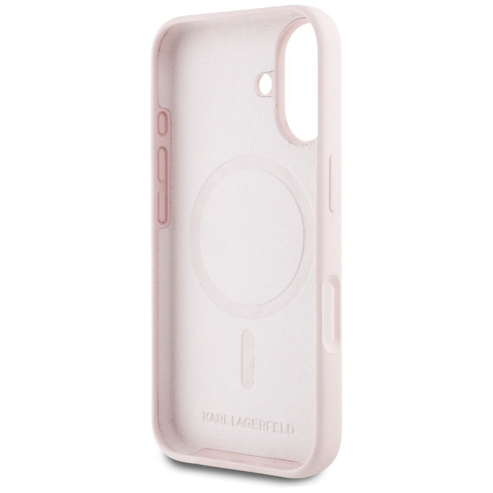 MagSafe cover til Apple iPhone 16, Karl Lagerfeld, Silicone Karl & Choupette's Heads, Pink