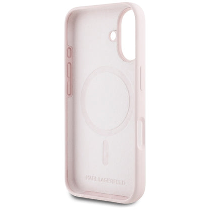 MagSafe cover til Apple iPhone 16, Karl Lagerfeld, Silicone Karl & Choupette's Heads, Pink