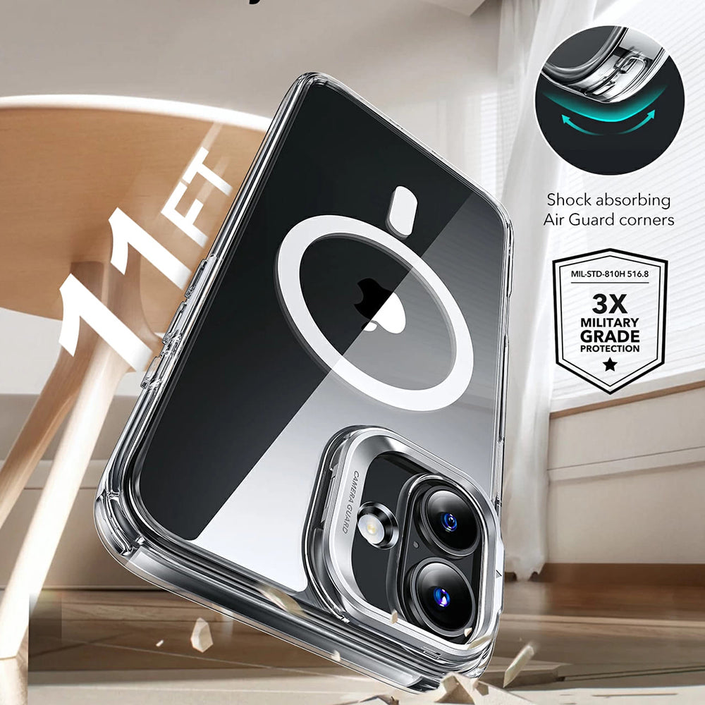 MagSafe cover til Apple iPhone 16 Plus, ESR, Classic Hybrid Kickstand, Sort Transparent