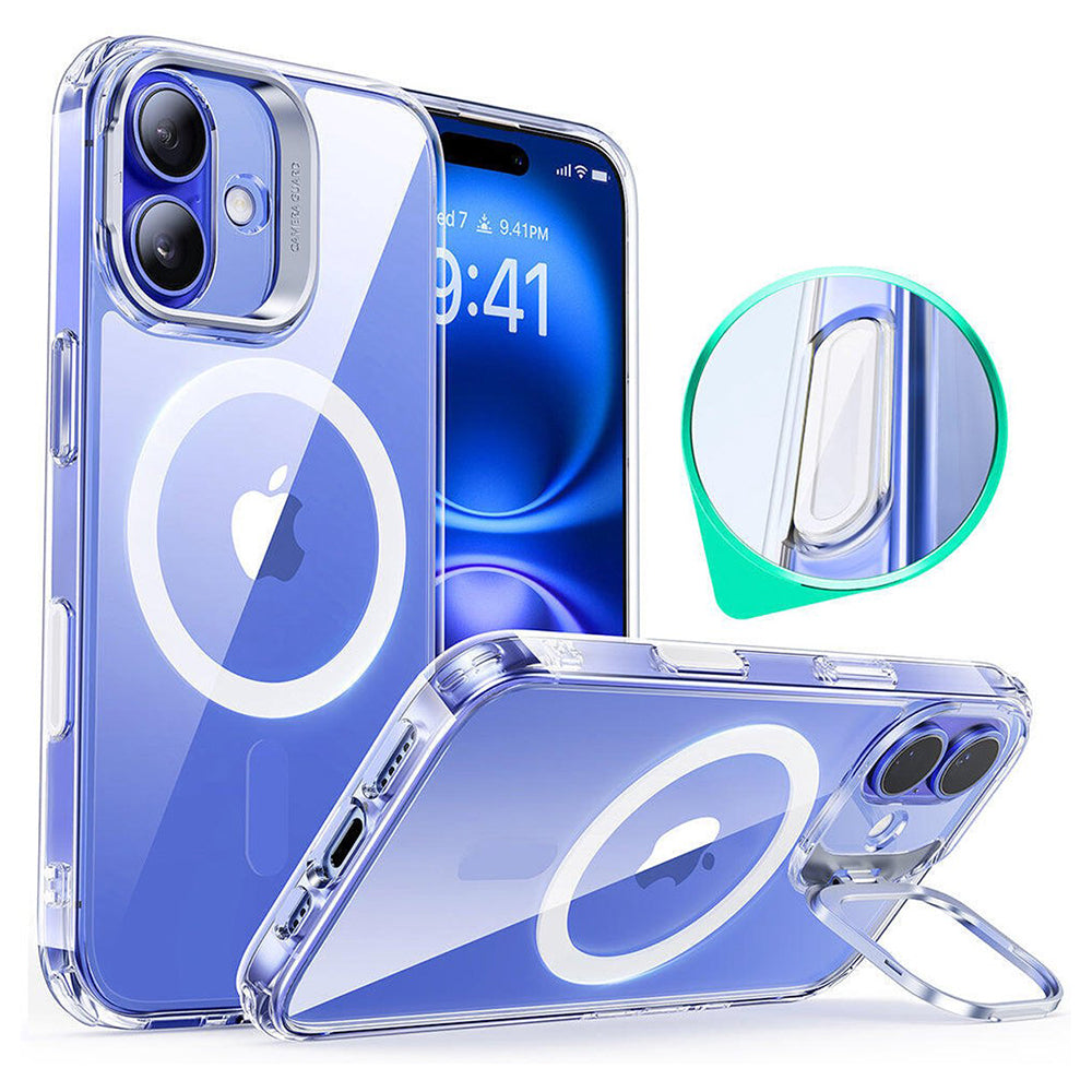 MagSafe cover til Apple iPhone 16 Plus, ESR, Classic Hybrid Kickstand Slide, Transparent