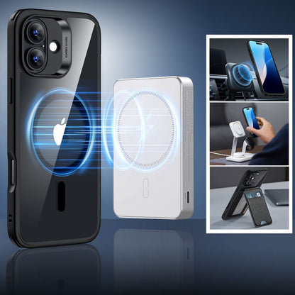 MagSafe cover til Apple iPhone 16 Plus, ESR, Classic Hybrid med skærmbeskytter, Sort Transparent