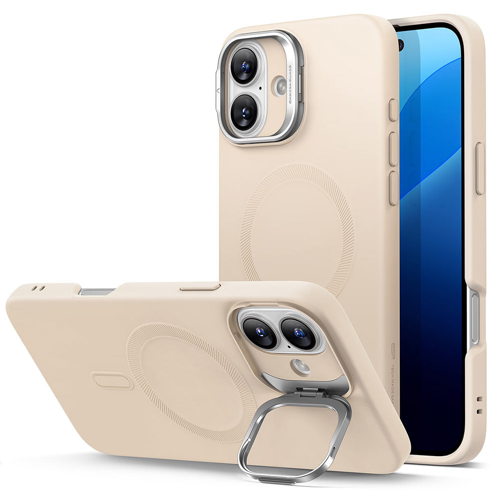 MagSafe cover til Apple iPhone 16 Plus, ESR, Cloud Soft Kickstand, Creme