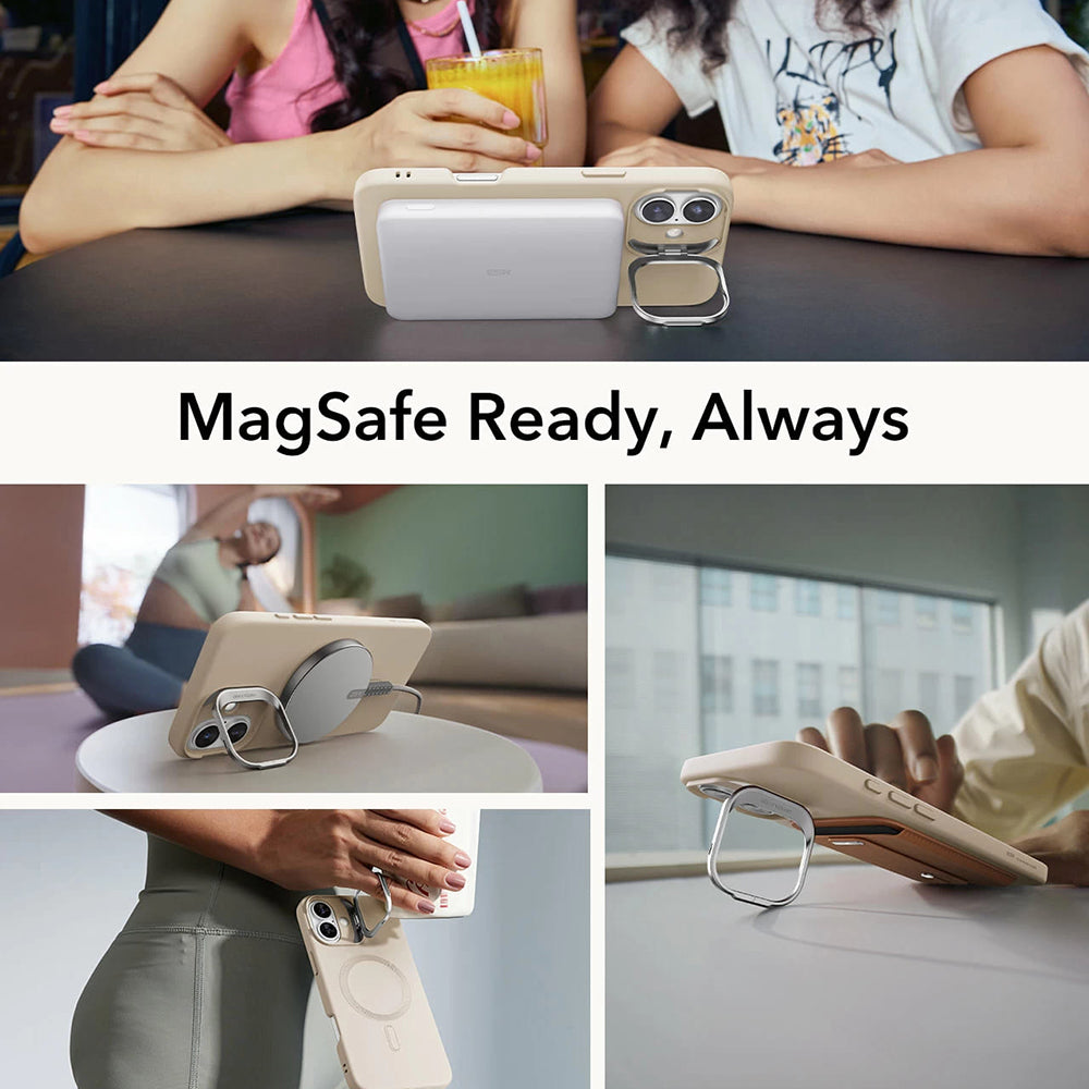 MagSafe cover til Apple iPhone 16 Plus, ESR, Cloud Soft Kickstand, Creme