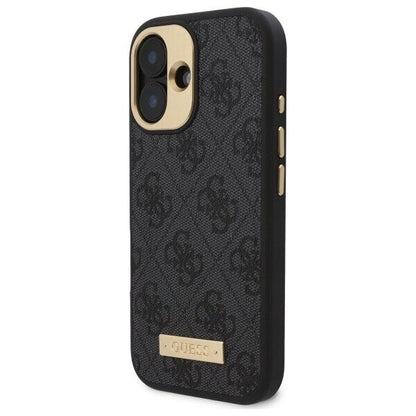 MagSafe cover til Apple iPhone 16 Plus, Guess, 4G Logo Plate, Sort