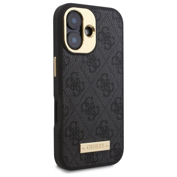 MagSafe cover til Apple iPhone 16 Plus, Guess, 4G Logo Plate, Sort