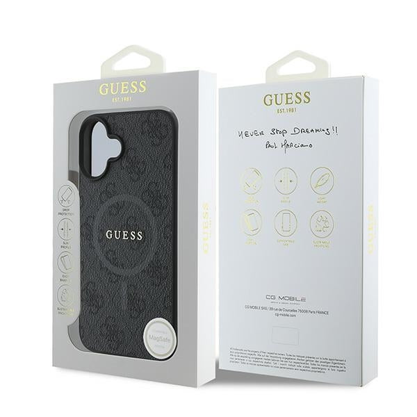 MagSafe cover til Apple iPhone 16 Plus, Guess, 4G Ring Classic Logo, Sort
