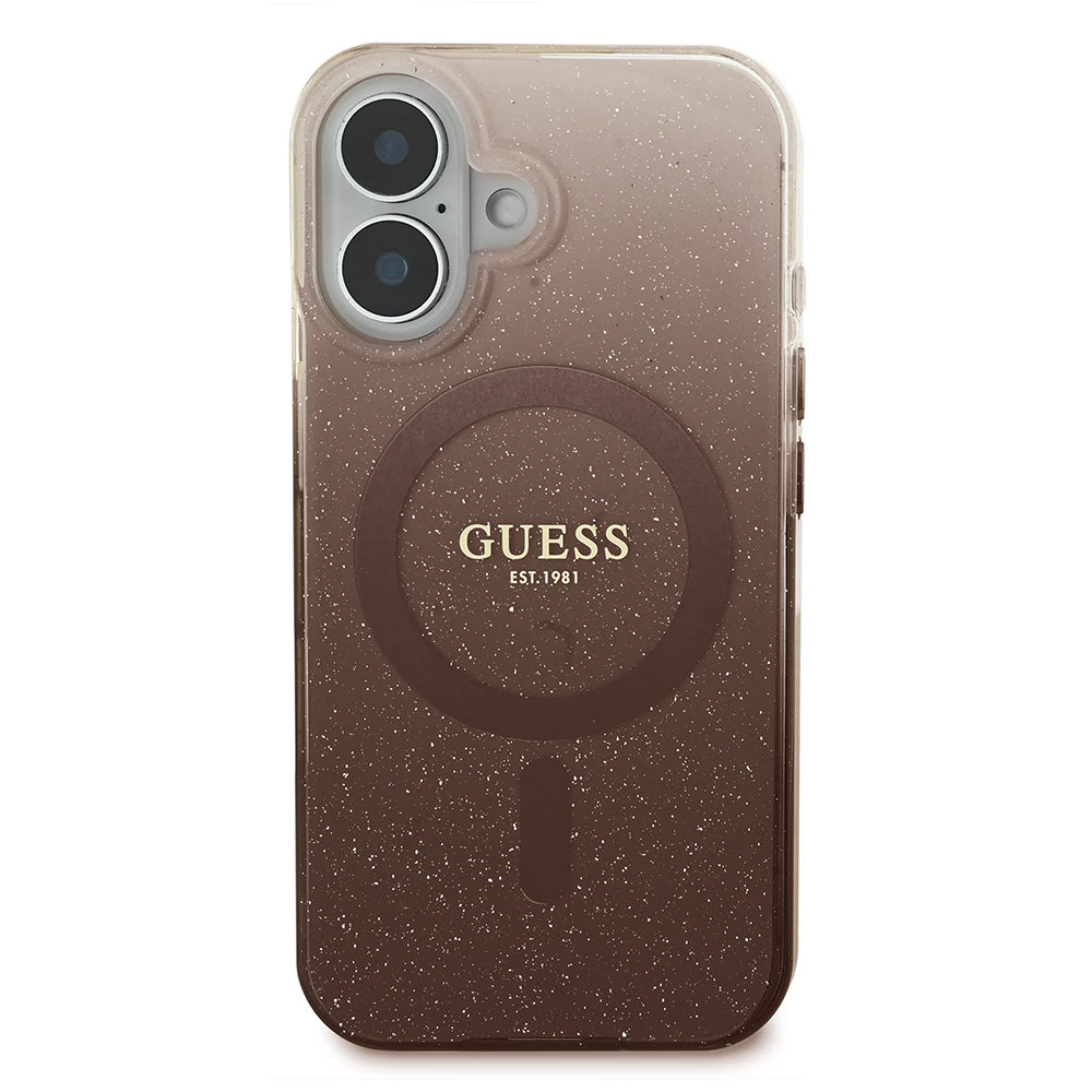 MagSafe cover til Apple iPhone 16 Plus, Guess, IML Glitter Gradient, Brun