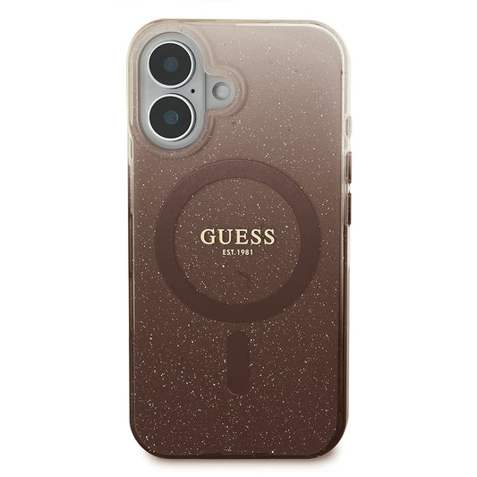 MagSafe cover til Apple iPhone 16 Plus, Guess, IML Glitter Gradient, Brun
