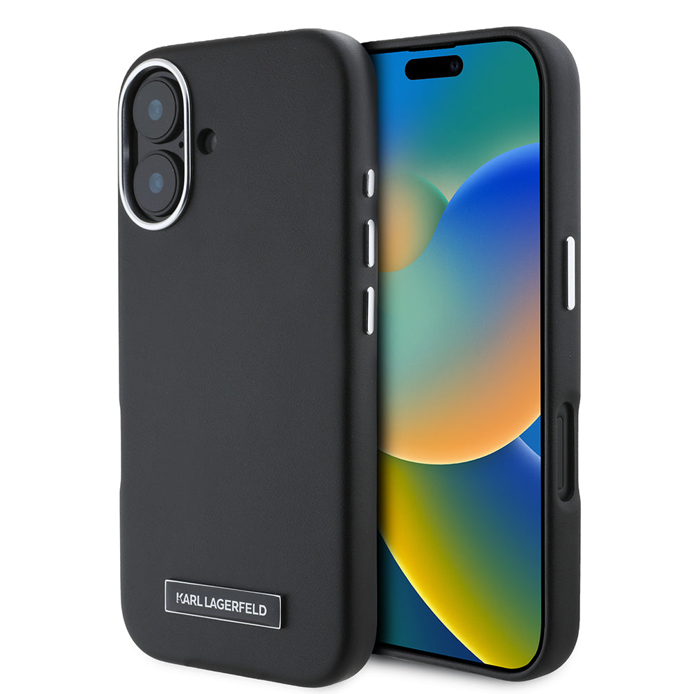 MagSafe cover til Apple iPhone 16 Plus, Karl Lagerfeld, FW Metal Plate, Sort