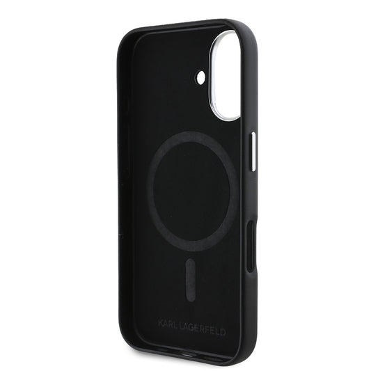 MagSafe cover til Apple iPhone 16 Plus, Karl Lagerfeld, FW Metal Plate, Sort