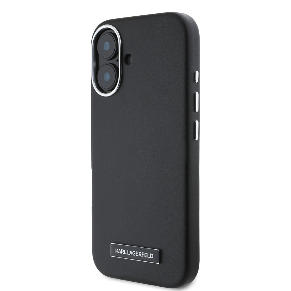 MagSafe cover til Apple iPhone 16 Plus, Karl Lagerfeld, FW Metal Plate, Sort
