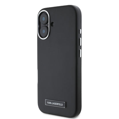 MagSafe cover til Apple iPhone 16 Plus, Karl Lagerfeld, FW Metal Plate, Sort