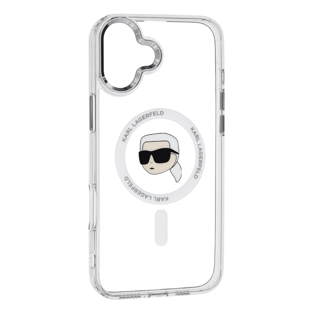 MagSafe cover til Apple iPhone 16 Plus, Karl Lagerfeld, IML Karl's Head, Hvid
