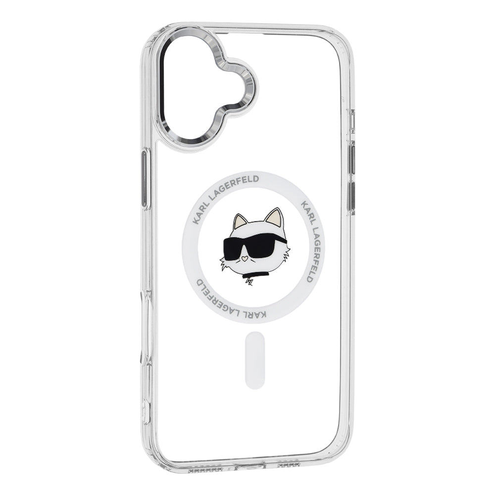 MagSafe cover til Apple iPhone 16 Plus, Karl Lagerfeld, IML Metal Choupette's Head, Hvid
