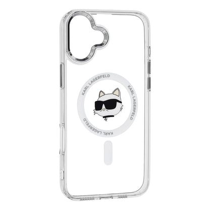 MagSafe cover til Apple iPhone 16 Plus, Karl Lagerfeld, IML Metal Choupette's Head, Hvid