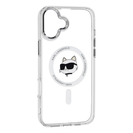 MagSafe cover til Apple iPhone 16 Plus, Karl Lagerfeld, IML Metal Choupette's Head, Hvid