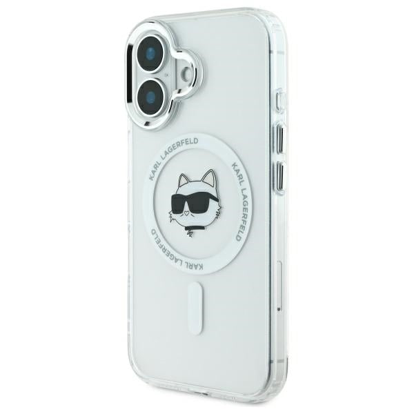 MagSafe cover til Apple iPhone 16 Plus, Karl Lagerfeld, IML Metal Choupette's Head, Hvid