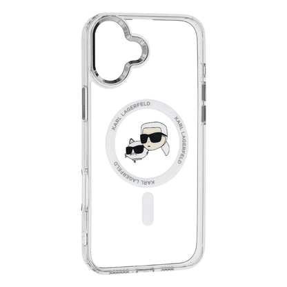 MagSafe cover til Apple iPhone 16 Plus, Karl Lagerfeld, IML Metal Karl & Choupette's Heads, Hvid