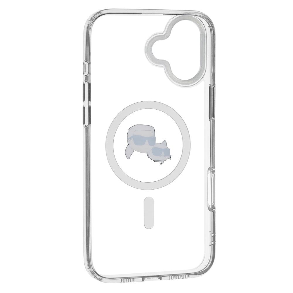 MagSafe cover til Apple iPhone 16 Plus, Karl Lagerfeld, IML Metal Karl & Choupette's Heads, Hvid
