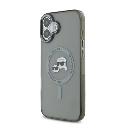 MagSafe cover til Apple iPhone 16 Plus, Karl Lagerfeld, IML Metal Karl & Choupette's Heads, Sort