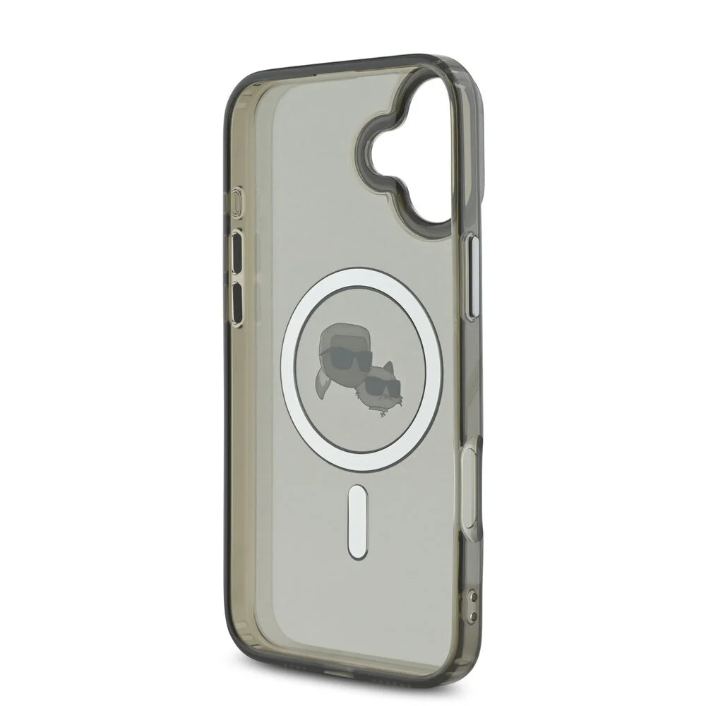 MagSafe cover til Apple iPhone 16 Plus, Karl Lagerfeld, IML Metal Karl & Choupette's Heads, Sort