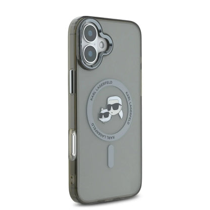 MagSafe cover til Apple iPhone 16 Plus, Karl Lagerfeld, IML Metal Karl & Choupette's Heads, Sort