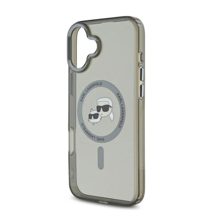 MagSafe cover til Apple iPhone 16 Plus, Karl Lagerfeld, IML Metal Karl & Choupette's Heads, Sort